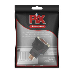Adaptador DVI-D 24+5 Femea para Hdmi Macho Chip Sce