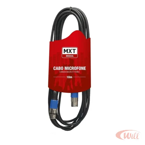 Cabo Microfone Cannon M + Cannon F 6.0mm 10 Metros Mxt Cabo Microfone Cannon M + Cannon F 6.0mm 10 Metros Mxt