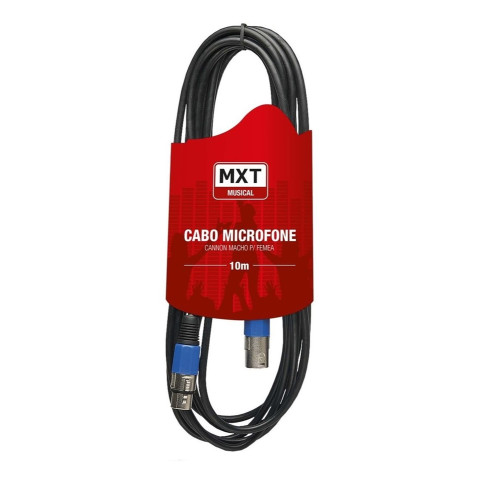Cabo Microfone Cannon M + Cannon F 6.0mm 10 Metros Mxt Cabo Microfone Cannon M + Cannon F 6.0mm 10 Metros Mxt