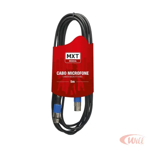 Cabo Microfone Cannon M + Cannon F 6.0mm 5 Metros Mxt Cabo Microfone Cannon M + Cannon F 6.0mm 5 Metros Mxt