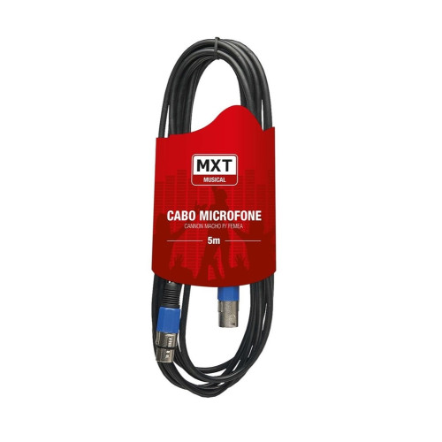 Cabo Microfone Cannon M + Cannon F 6.0mm 5 Metros Mxt