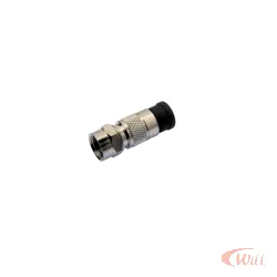 Conector F RG59 Compressão Preto Telesystem