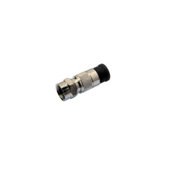 Conector F RG59 Compressão Preto Telesystem