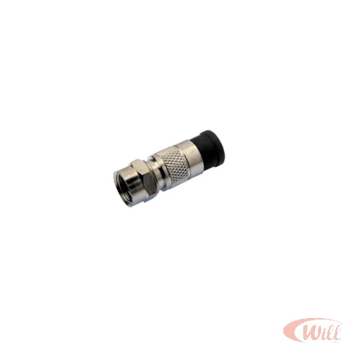 Conector F RG59 Compressão Preto Telesystem