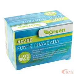 Fonte 5v 2A Plug 2,5mm x 0,7mm Green