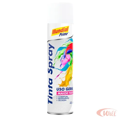 Tinta Spray 400ml Branco Fosco Mundial Tinta Spray 400ml Branco Fosco Mundial