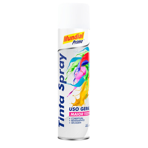 Tinta Spray 400ml Branco Fosco Mundial