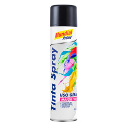 Tinta Spray 400ml Preto Brilhante Mundial