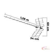 Antena Digital UHF Yagi 18 DBI PROHD-1118 Proeletronic