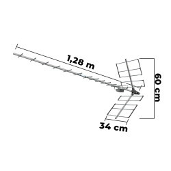 Antena Digital UHF Yagi 18 DBI PROHD-1118 Proeletronic