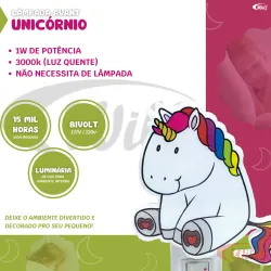 Luz Noturna Unicornio 3000k 1W 151010570 Avant