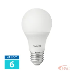 Lâmpada LED Pera 9W 6500k E27 BR810 6 UNIDADES Avant