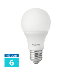 Lâmpada LED Pera 9W 6500k E27 BR810 6 UNIDADES Avant