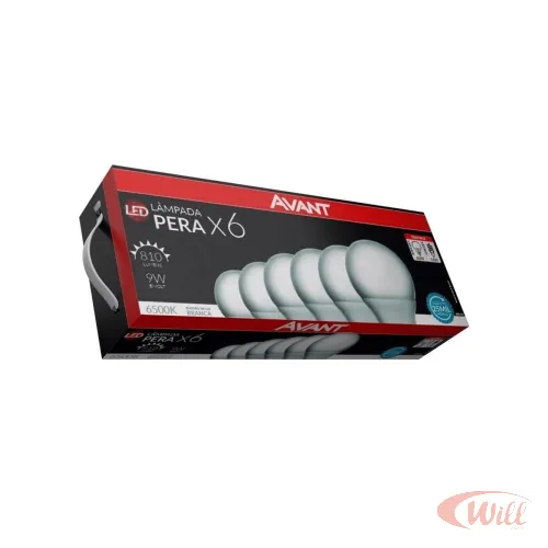 Lâmpada LED Pera 9W 6500k E27 BR810 6 UNIDADES Avant Lâmpada LED Pera 9W 6500k E27 BR810 6 UNIDADES Avant