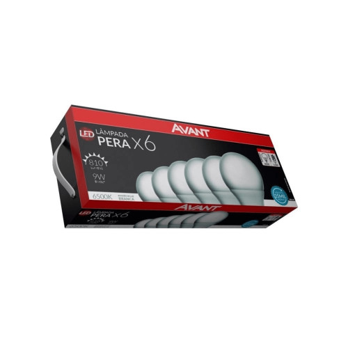 Lâmpada LED Pera 9W 6500k E27 BR810 6 UNIDADES Avant Lâmpada LED Pera 9W 6500k E27 BR810 6 UNIDADES Avant