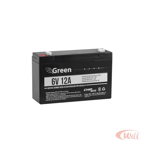 Bateria Selada 6V 12A Green Bateria Selada 6V 12A Green