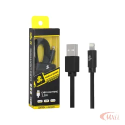 Cabo Lightning + Usb A Macho 1,2 Metros Preto