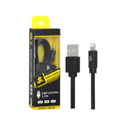 Cabo Lightning + Usb A Macho 1,2 Metros Preto