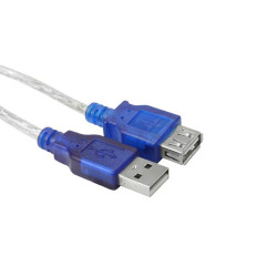 Cabo Usb a Macho + Usb a Femea 2.0 1,8 Metro Cristal