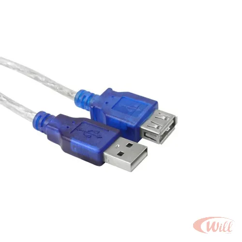Cabo Usb a Macho + Usb a Femea 2.0 1,8 Metro Cristal