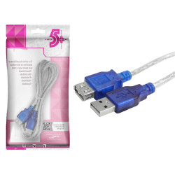 Cabo Usb a Macho + Usb a Femea 2.0 1,8 Metro Cristal