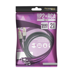 Cabo P2 ST x 2 RCA 3 Metros Nickel Fitz