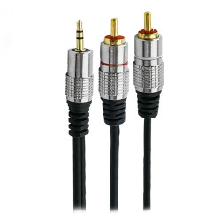 Cabo P2 ST x 2 RCA 3 Metros Nickel Fitz