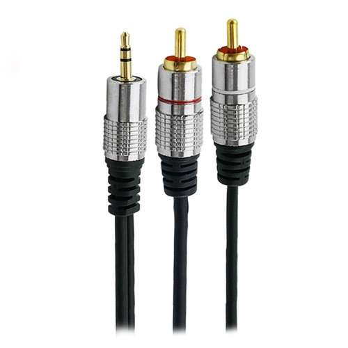 Cabo P2 ST x 2 RCA 3 Metros Nickel Fitz Cabo P2 ST x 2 RCA 3 Metros Nickel Fitz