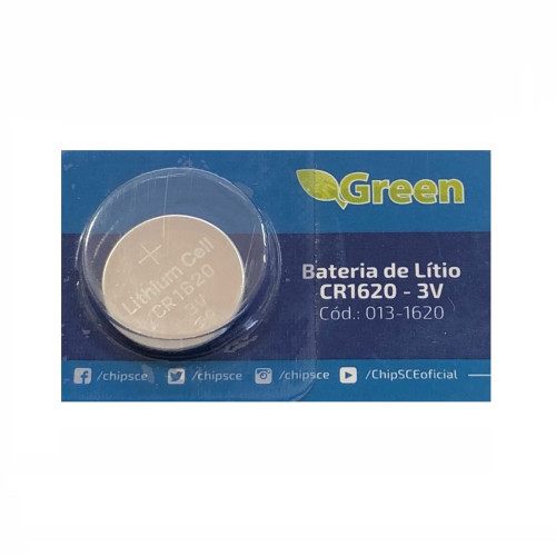Bateria CR1620 3V Litio Manganes Green Bateria CR1620 3V Litio Manganes Green