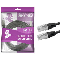 Cabo Patch Cord FTP Cat5e 10 Metros Preto