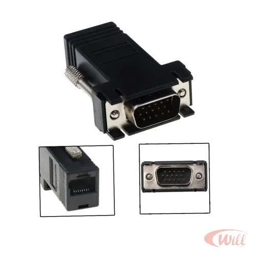 Adaptador Vga Para RJ45 Cabo De Rede Mxt Adaptador Vga Para RJ45 Cabo De Rede Mxt