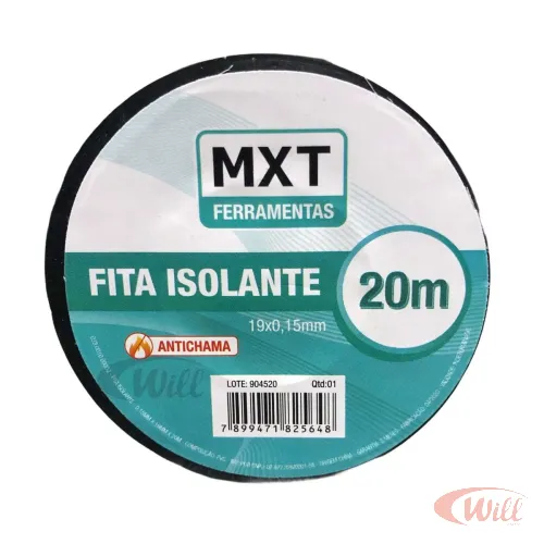 Fita Isolante Pvc 0.15mm X 19mm X 20 Metros MXT Fita Isolante Pvc 0.15mm X 19mm X 20 Metros MXT