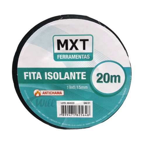 Fita Isolante Pvc 0.15mm X 19mm X 20 Metros MXT Fita Isolante Pvc 0.15mm X 19mm X 20 Metros MXT