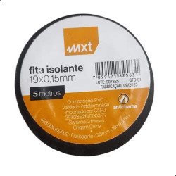Fita Isolante Antichama Pvc 0.15mm X 19mm X 10 Metros MXT