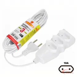 Extensão Paralelo 2X0,75mm 3 Metros Branco Megatron