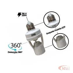Sensor de Presença Com Soquete PQSSS-0360 Proeletronic