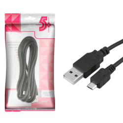 Cabo Micro USB para USB A Macho (v8) 2.0 1.8m Preto