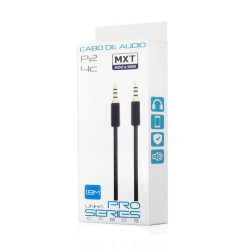 Cabo P2 ST x P2 ST 4C Gold 1.80m 4mm Preto Mxt
