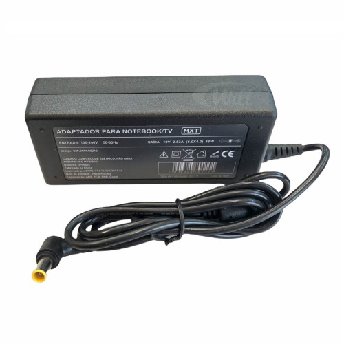 Fonte Notebook 19V 2.53A 48W Plug 6.0 x 4.0MM Bivolt MXT