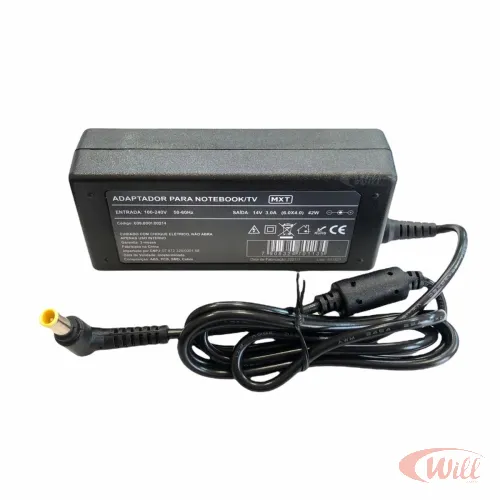 Fonte Notebook 14V 3A 42W Plug 6.0 x 4.0MM Bivolt MXT