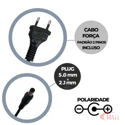Fonte Chaveada 12V 3A Com Led MX-12V3.0AFX MXT