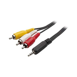 Cabo P2 4C x 3 Rca Niquel Para DVD Automotivo tv Led 1,8m