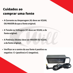 Fonte Notebook 19V 2.1A 40W Plug 6.0 x 4.0MM Bivolt MXT