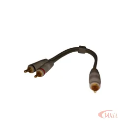 Cabo Y 1 Rca Macho x 2 Rca Macho 30 cm Cinza