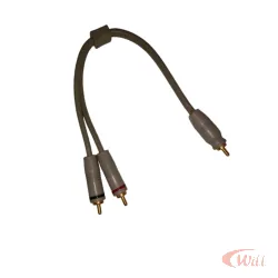Cabo Y 1 Rca Macho x 2 Rca Macho 30 cm Cinza