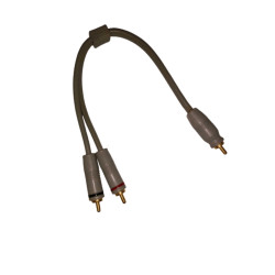 Cabo Y 1 Rca Macho x 2 Rca Macho 30 cm Cinza