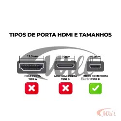 Cabo Hdmi x Micro Hdmi 5 Metros Pix