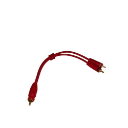 Cabo Y 1 Rca Macho x 2 Rca Macho 30 cm Vermelho