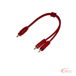 Cabo Y 1 Rca Macho x 2 Rca Macho 30 cm Vermelho