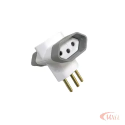 Plugue T 3 Saídas 2P + T Branco Luster